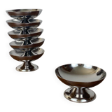 set of 6 stainless steel dessert bowls, 1970