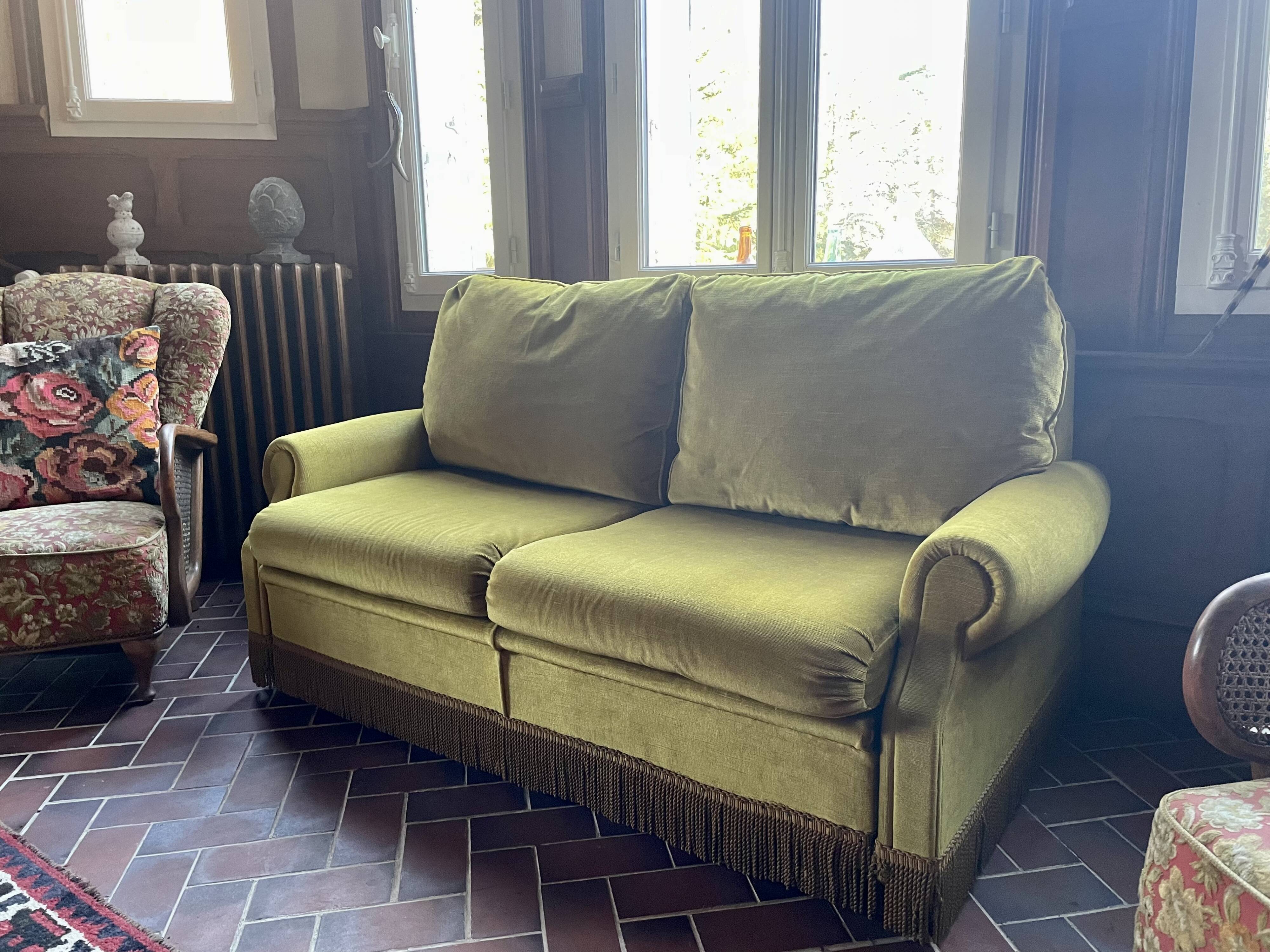 Vintage velvet sofa bed