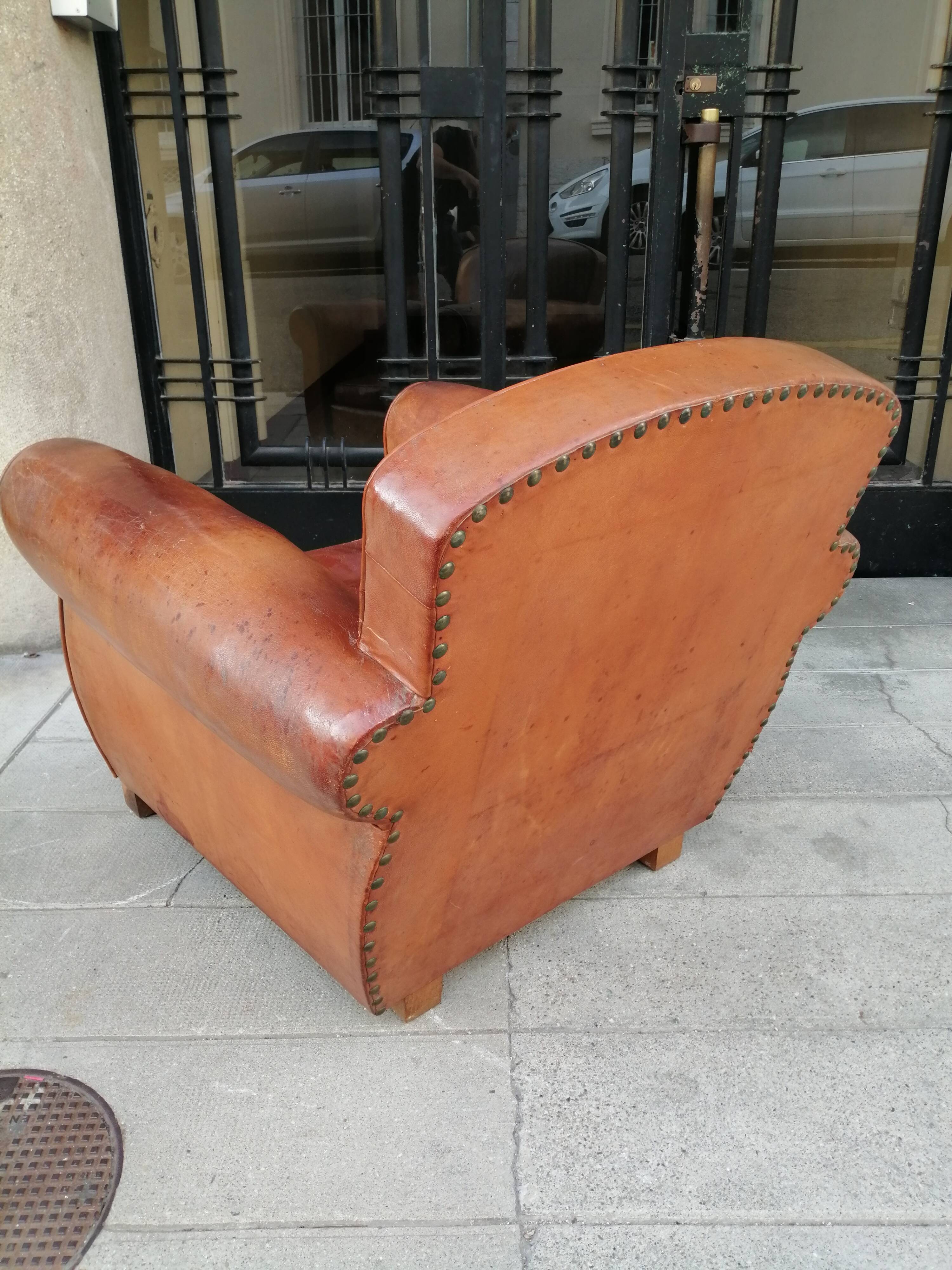 Leather club chair from the 1940s
