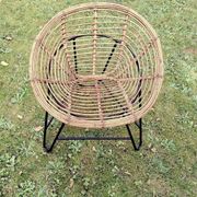 Pair of mid century bamboo and iron pod chairs, 1960s