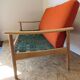 Scandinavian orange wool sofa