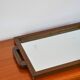 Large wooden mirror tray, turned wooden handles, 1940