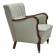 1960s, Danish armchair, light blue furniture fabric, beech wood.