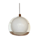 Vintage teak and plexiglass seventies pendant lamp