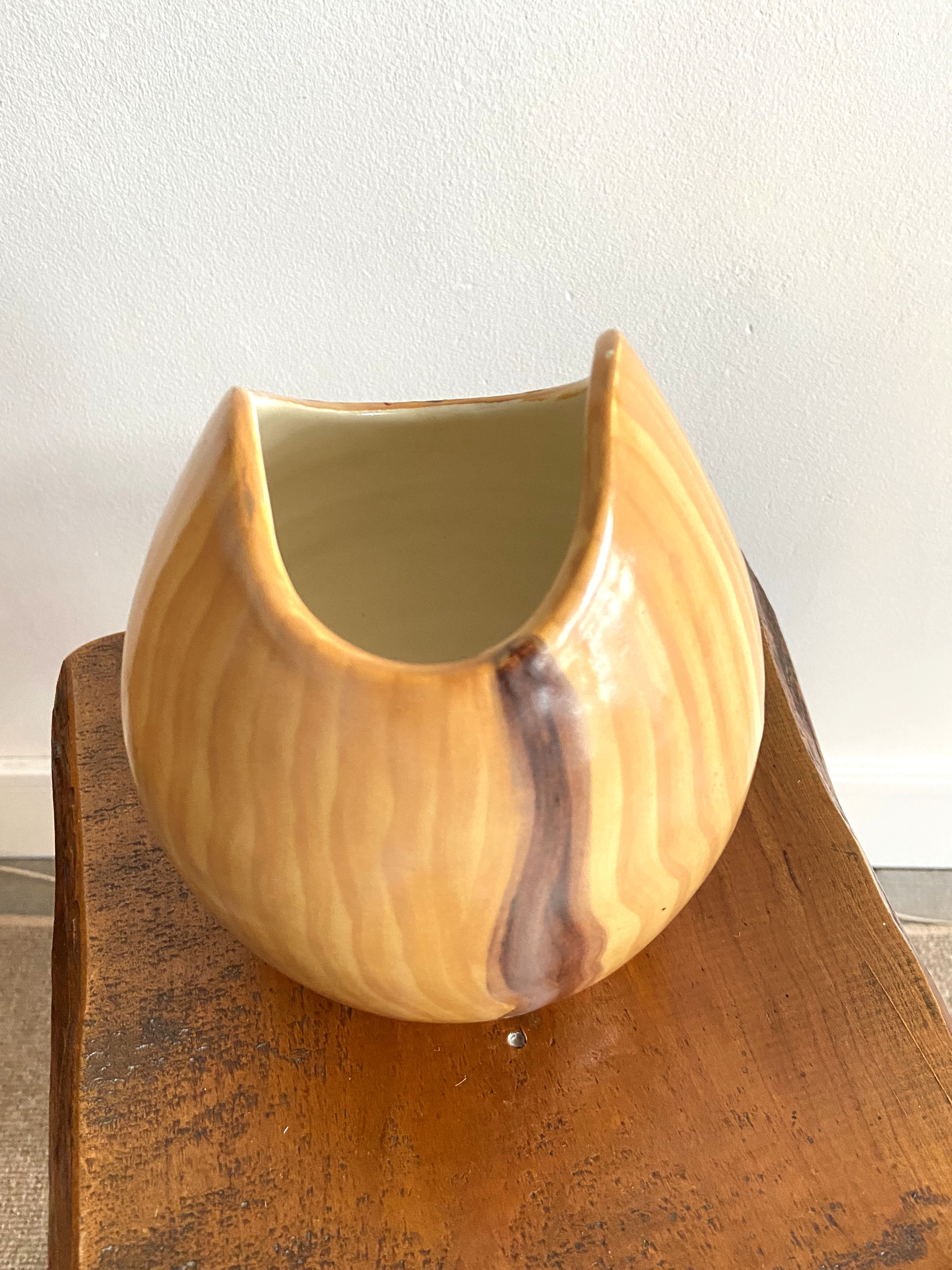 Vase Grandjean Jourdan imitation wood Vallauris