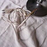 Lampe vintage chrome et globe tulipe verre Clichy