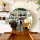 7-drawer wooden dressing table with beveled mirror 1950s