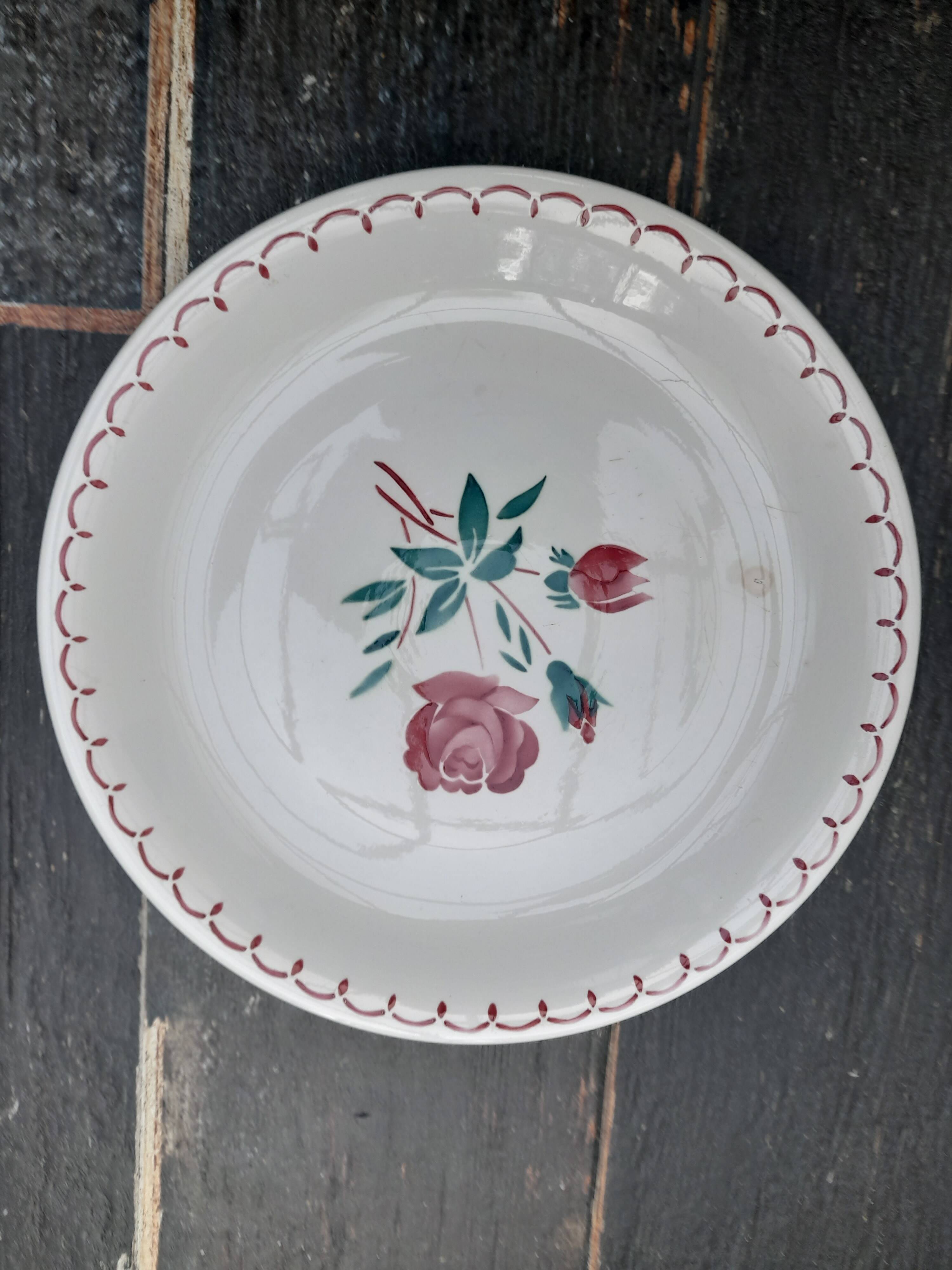 Antique plate with floral decoration