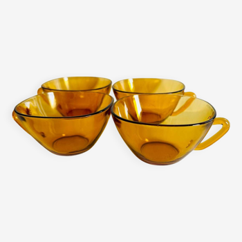 4 tasses a café vintage Duralex orange