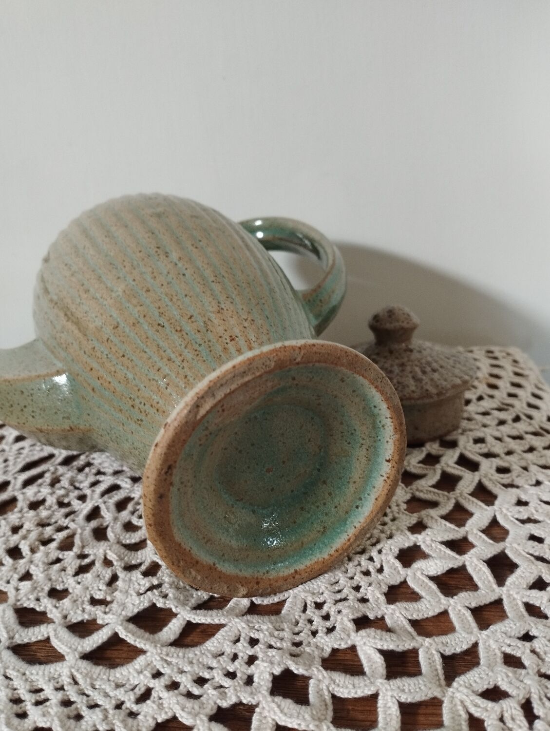 Celadon green ceramic jug/teapot