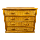 Commode rotin vintage
