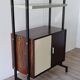 Bibliothèque vintage modulable en bois et métal, 1960