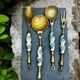 Vintage 1960s brass serving cutlery