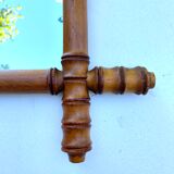 Antique mercury mirror in bamboo-style wood