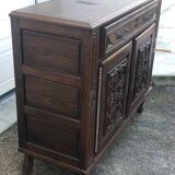 Antique solid wood sideboard with drawers and two doors