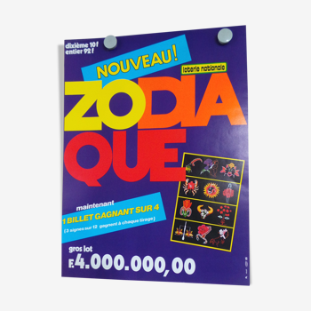 Affiche originale loterie nationale zodiaque mod 2