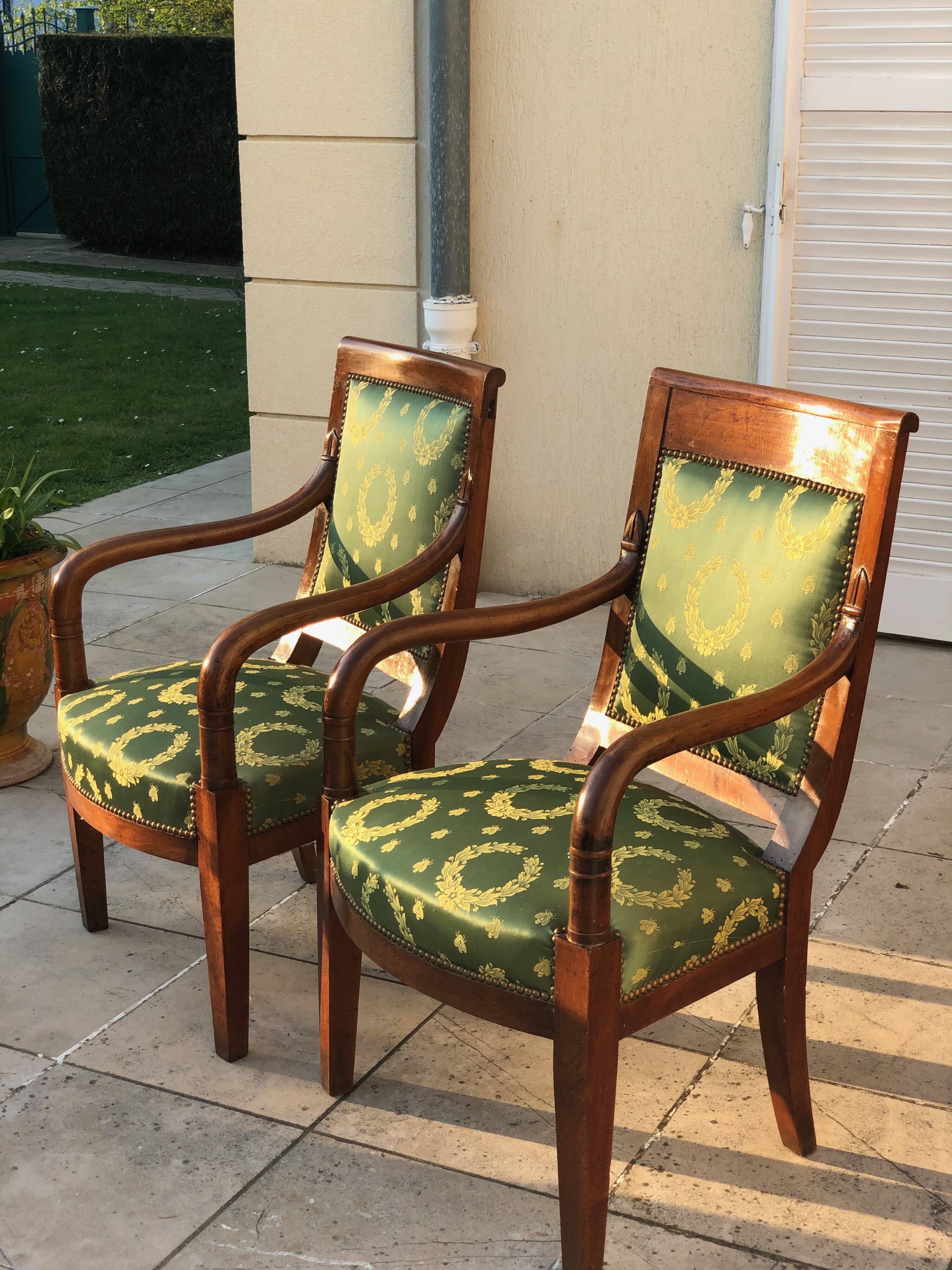 Pair of Charles X restoration period armchairs – 19th century
