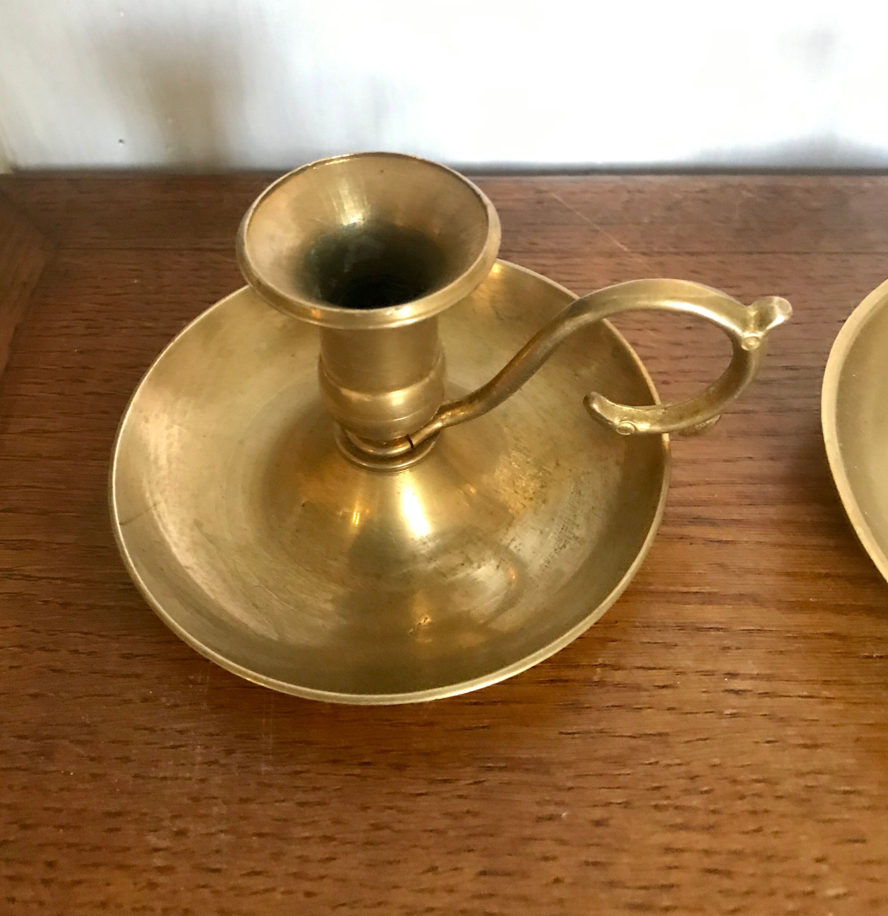 Pair of brass candlesticks