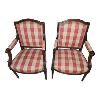 Paire de fauteuils style Louis XVI