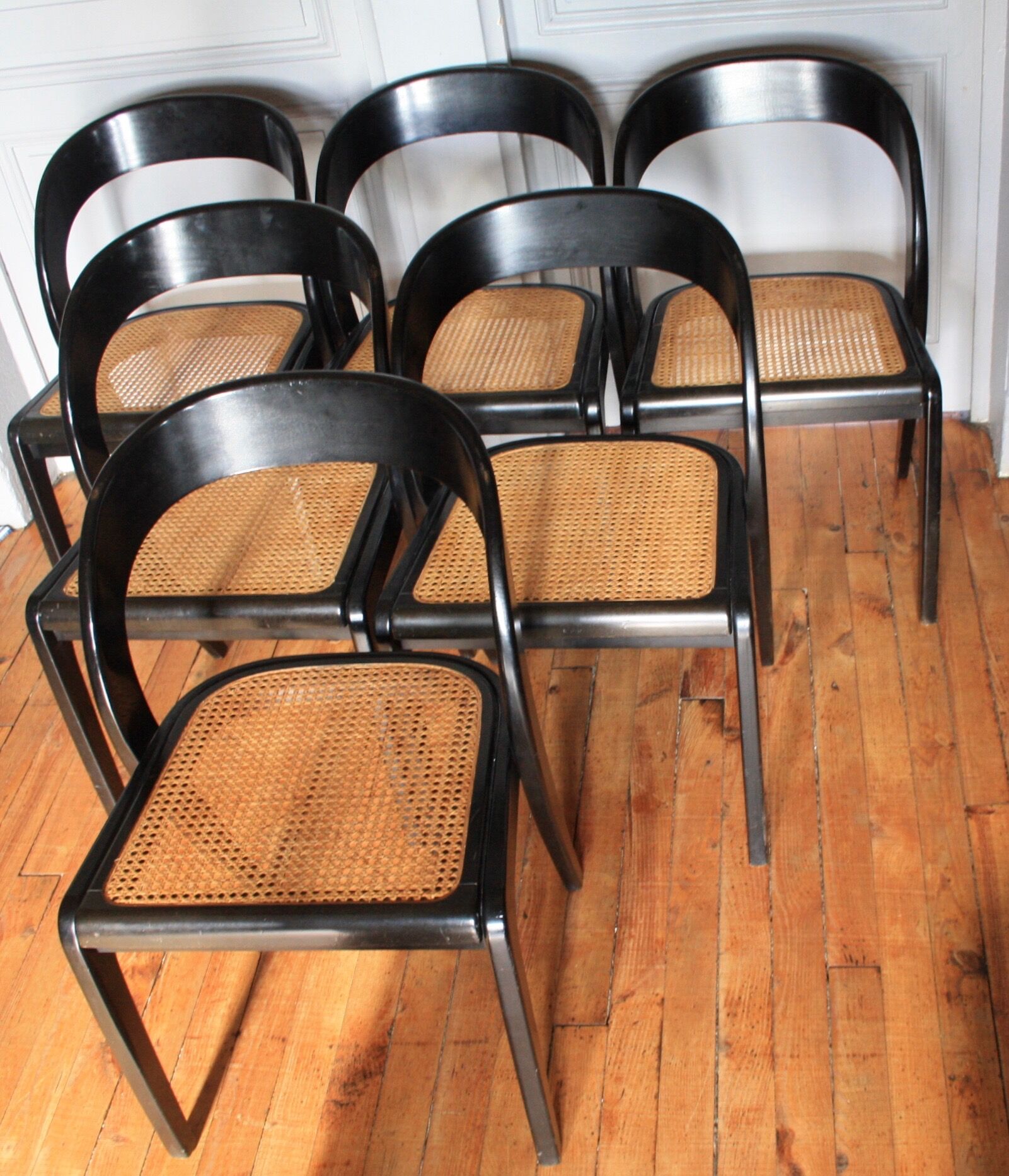 Set of six Baumann Gondoles canchairs