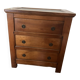 Commode 3 tiroirs en merisier et marbre gris, XIXe siècle