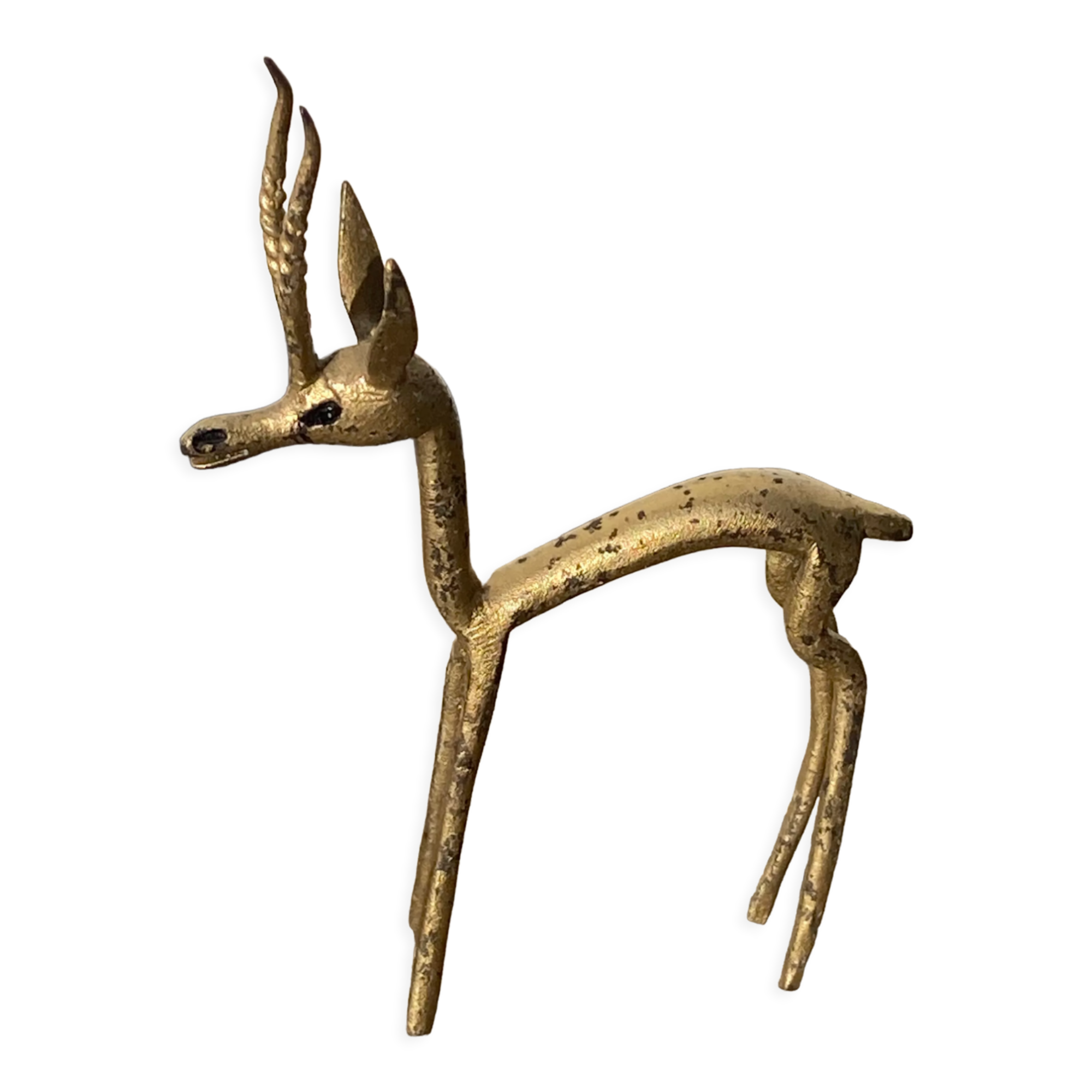 1970s gilded brass antelope