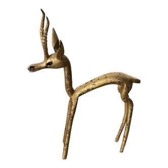 1970s gilded brass antelope