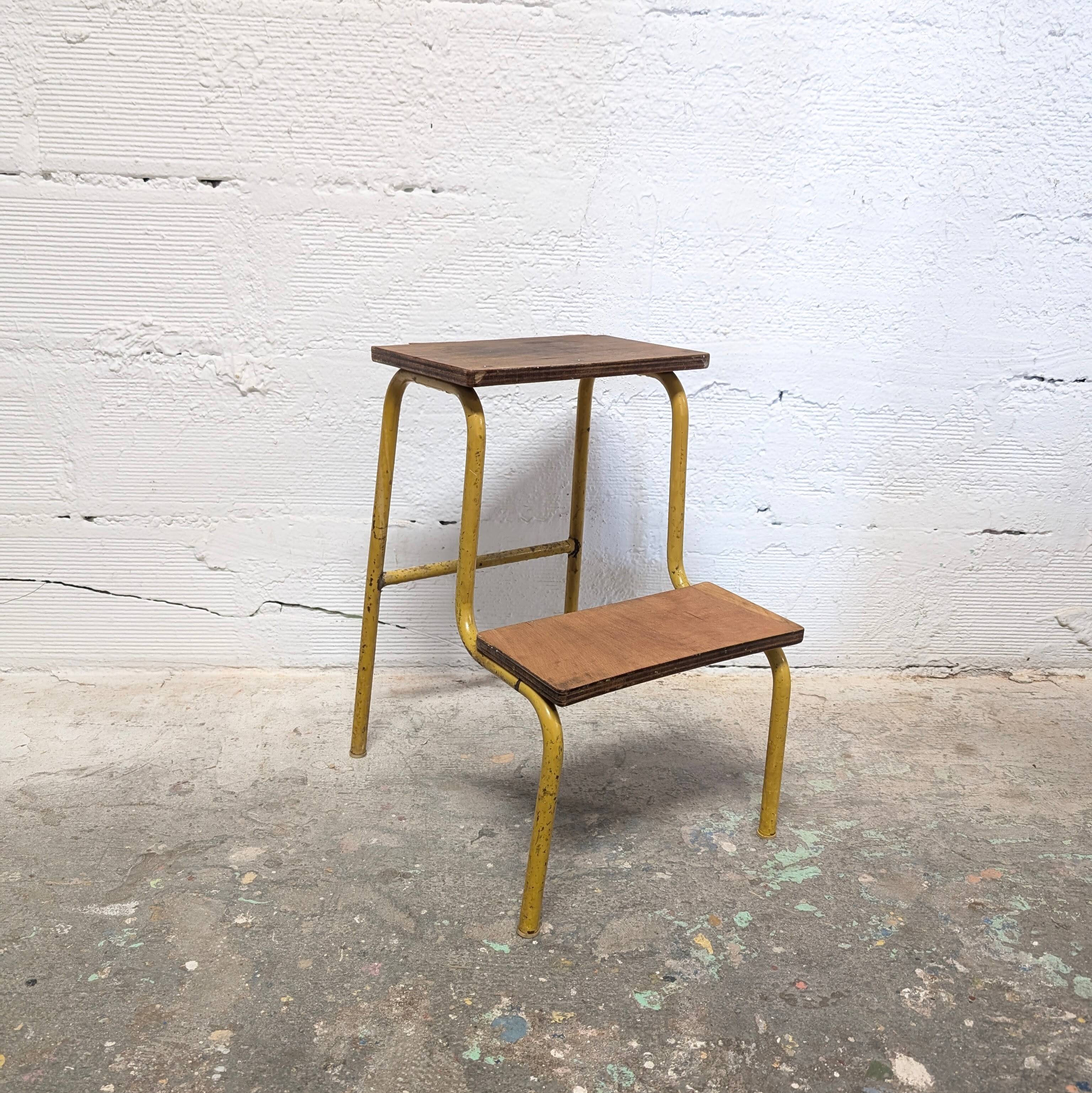 Metal and wood stepladder