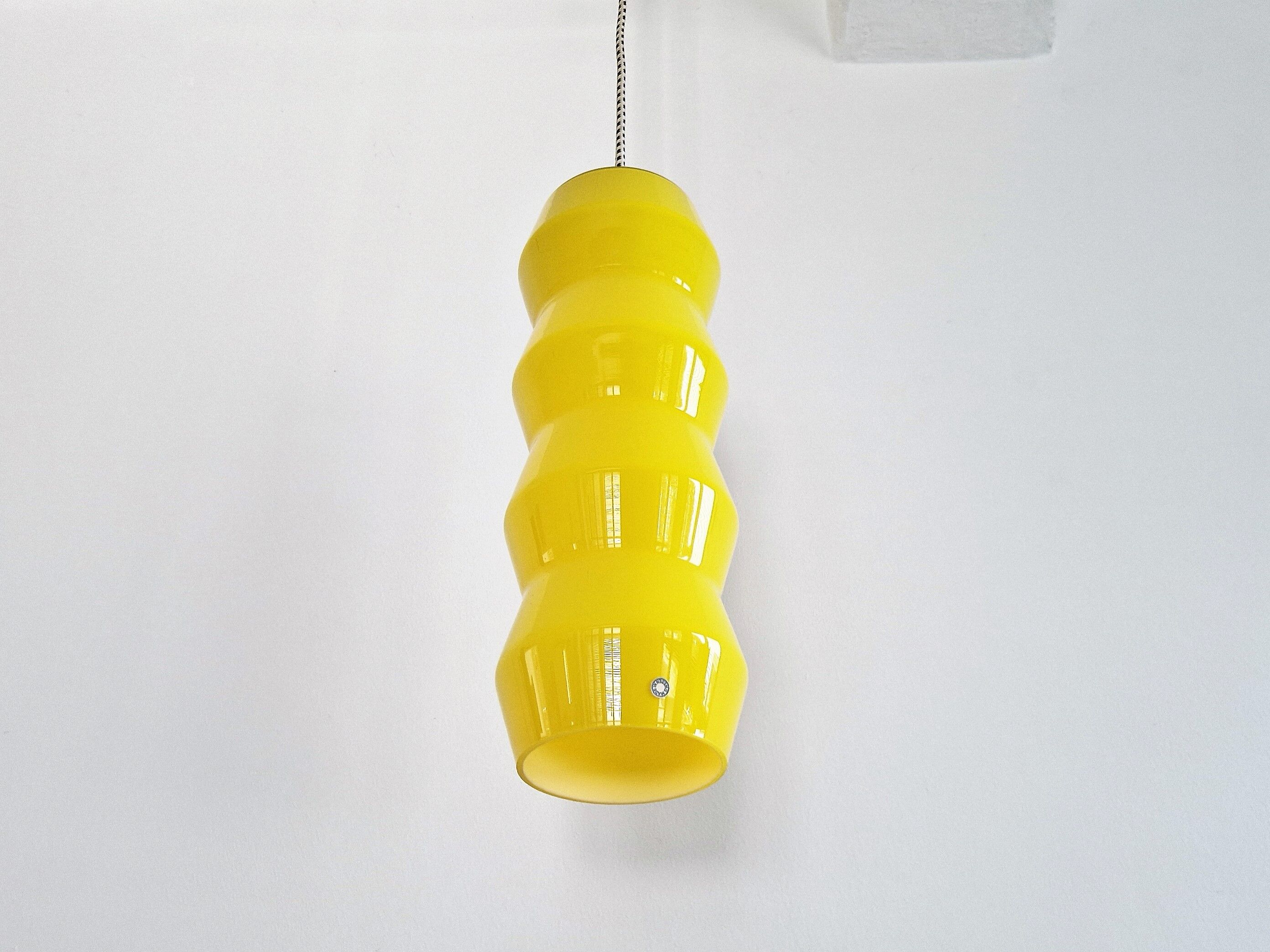 Yellow Murano glass pendant lamp, Sweden 1960