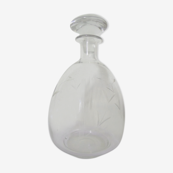 Carafe verre taillé deco feuillage