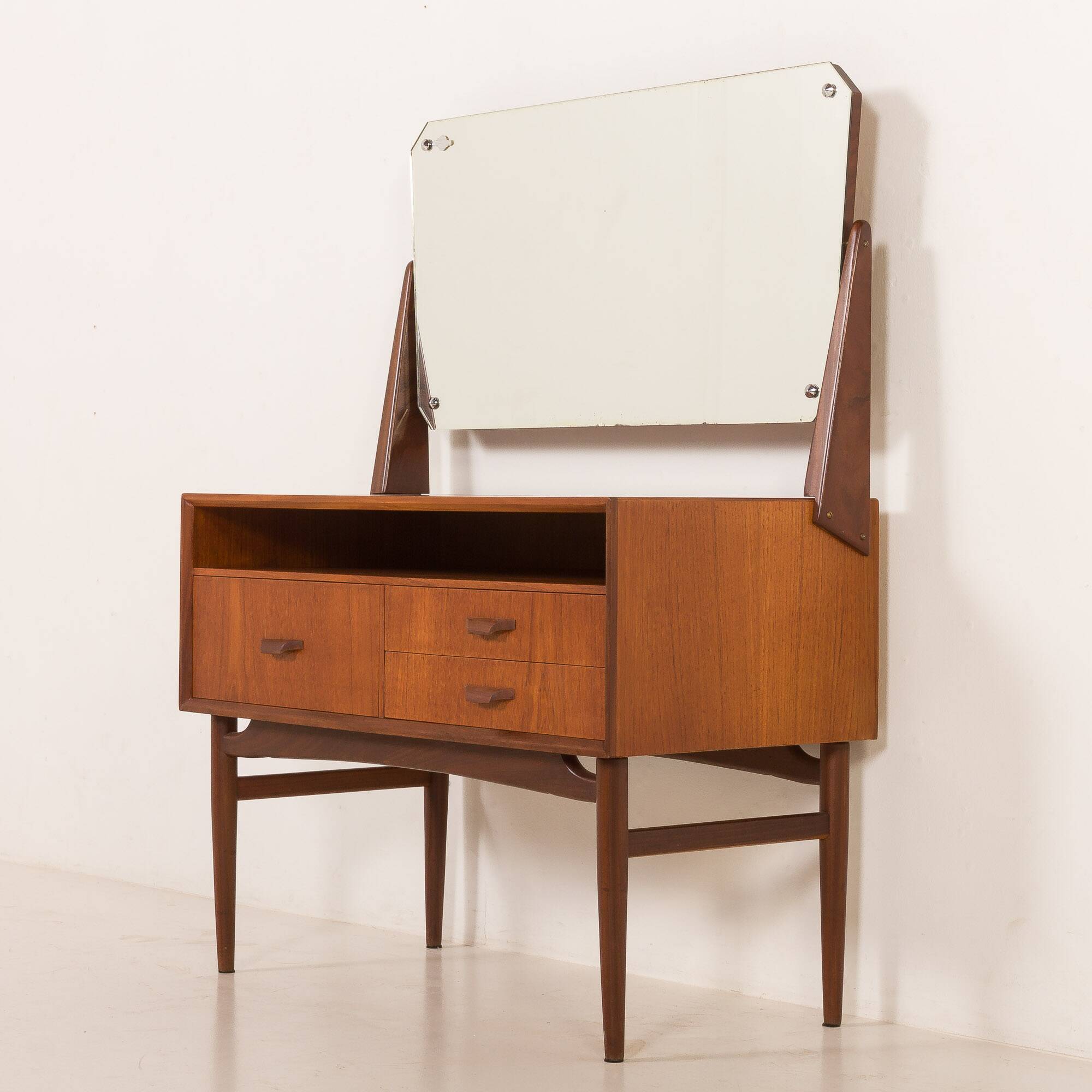 Scandinavian mid century vanity with adjustable mirror, 1960s