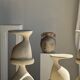 Large cream vase with double spiral handles in antique style, made of terracotta, H42 D3.