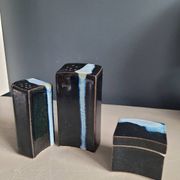 Vintage ceramic salt pepper mustard set