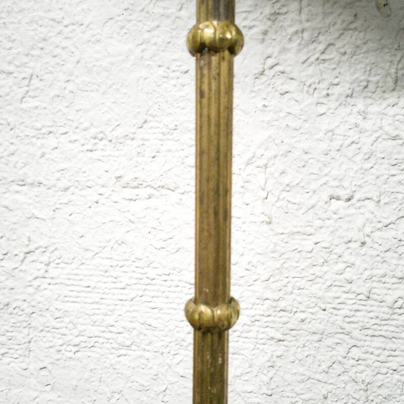 Tripod floor lamp in gilded bronze