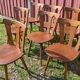 Série de 8 chaises de bistrot manufacture macorest kingersheim circa 1950