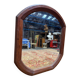 Miroir octogonal biseauté – Époque 1900 – Cadre bois teinté acajou