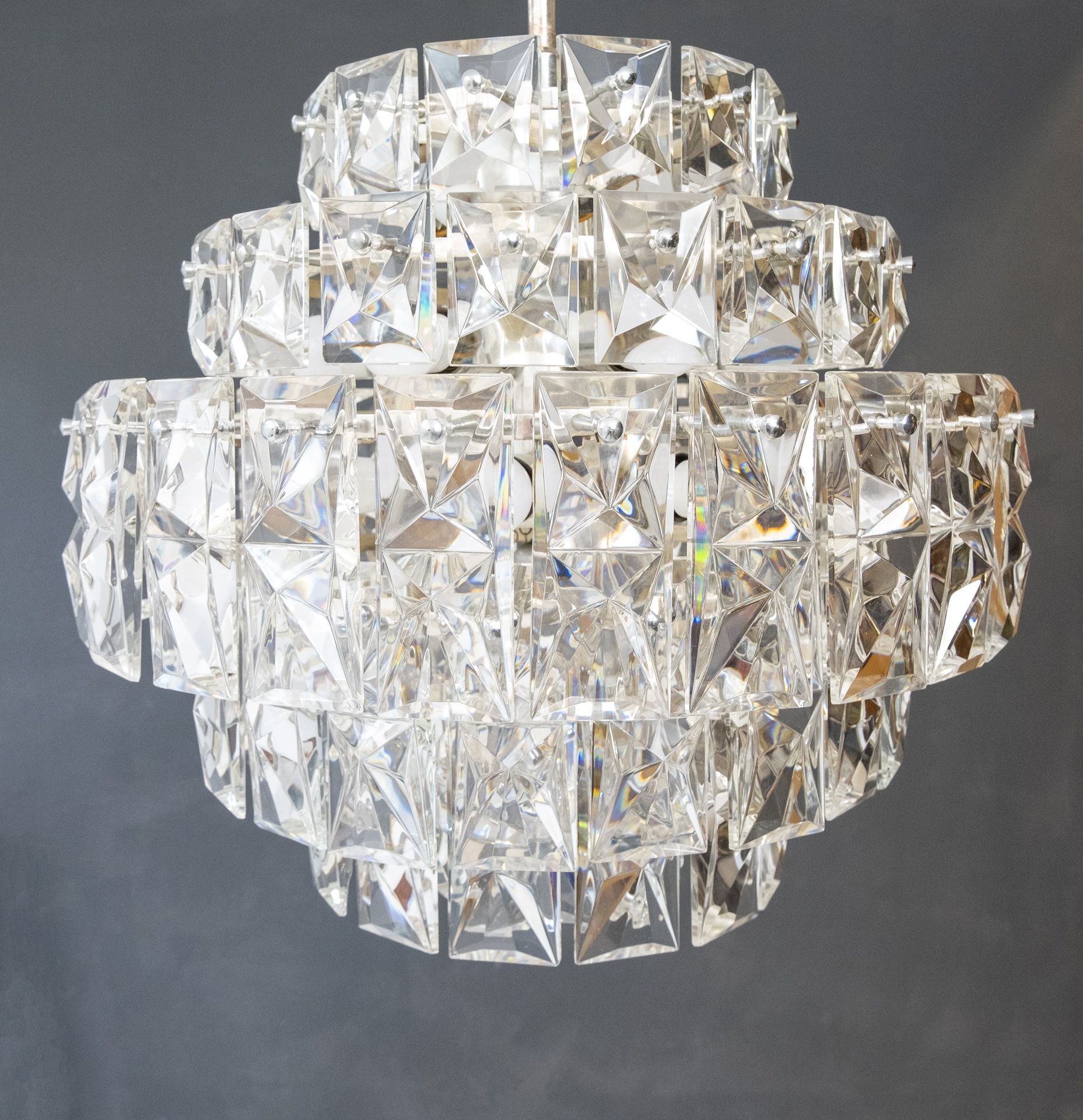 Kinkeldey 6 Tiered Chrystal Chandelier, 1970s