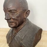 Buste d’homme en plâtre patiné – travail d’atelier, vers 1900