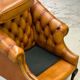 Vintage Chesterfield Regency Style Brown Leather Club Armchair