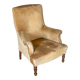 Armchair napoleon iii yellow fabric walnut tops feet late nineteenth