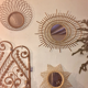 Wicker sun mirror 46.5 x 46.5 cm