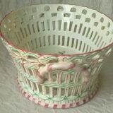 BASKET IN FAIENCE OPENWORK KELLER AND GUERIN LUNEVILLE
