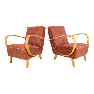 1950s Jindrich Halabala Set of Two Armchairs, Czechoslovakia