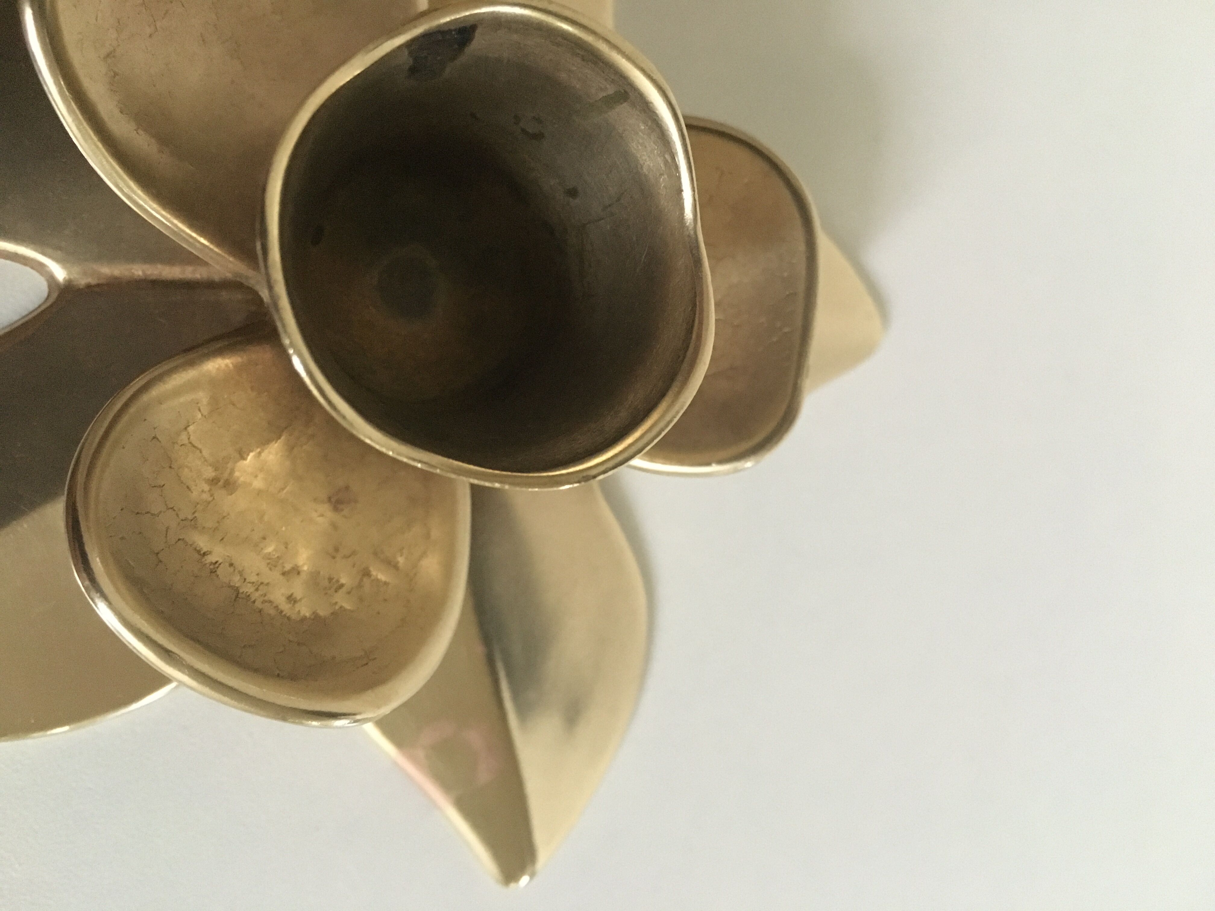 Brass flower candlestick