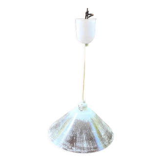 Suspension with its glass lampshade total height 52 cm