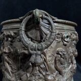 Paire de Cache-pots 19ème Siècle en Cuivre-Laiton Avec Putti en Repoussé