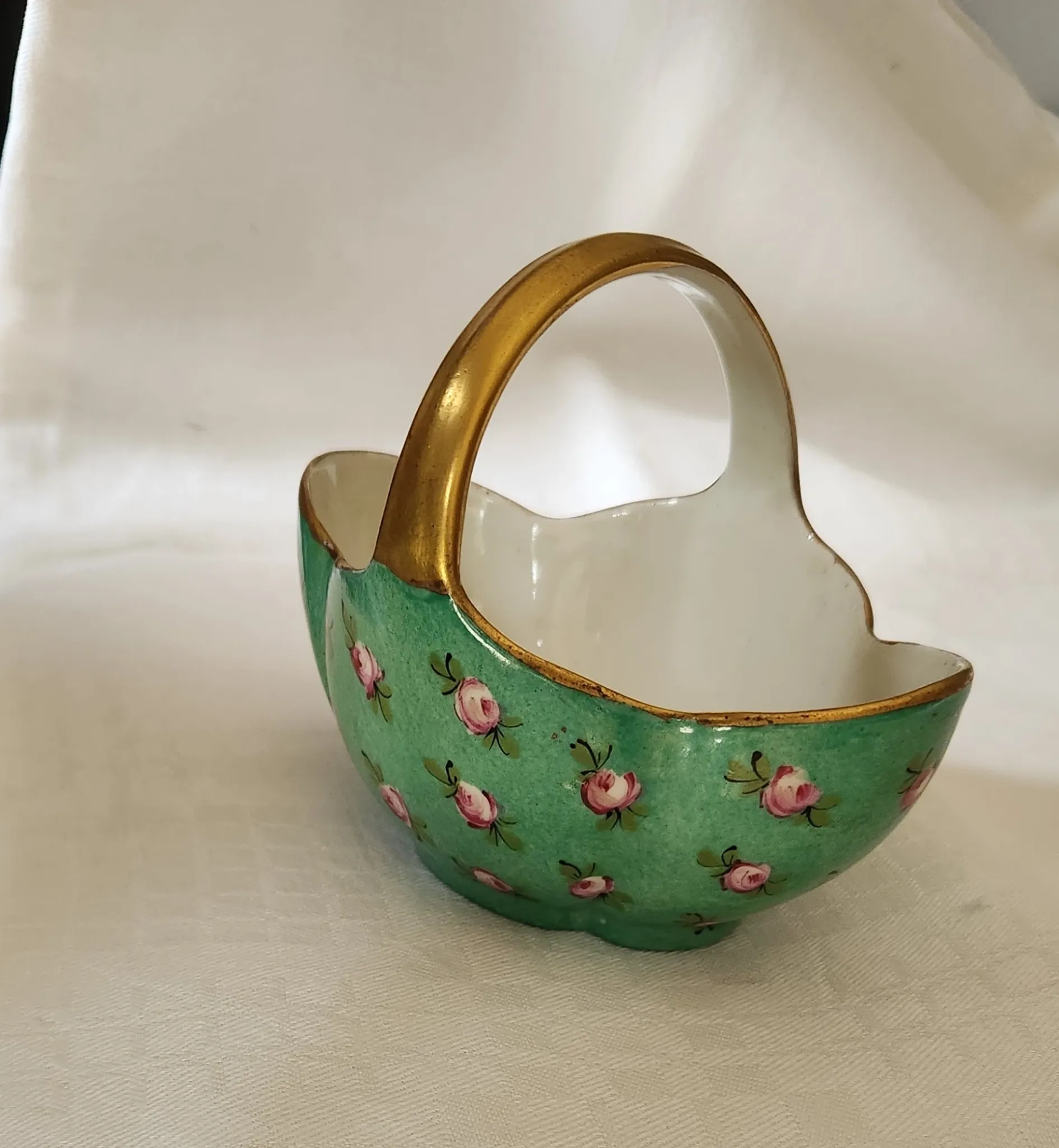 Old Limoges porcelain basket