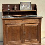 Grand buffet, meuble de toilette ancienne à dessus de marbre XIXe
