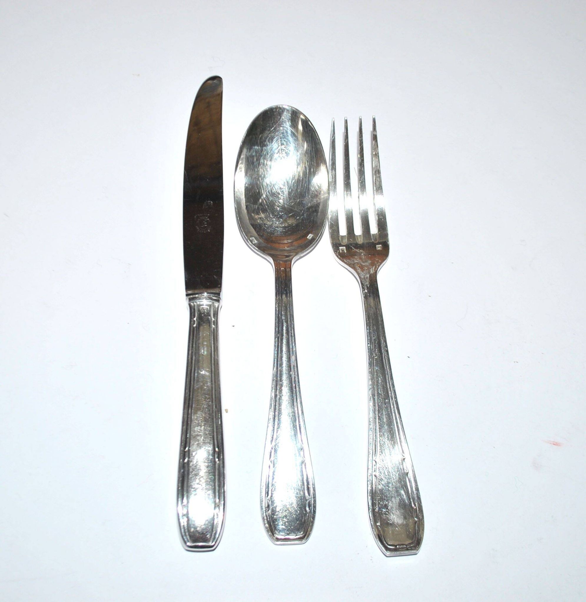 LCF set of 36 silver cutlery for starters and desserts, 1950s design Le Couvert Français