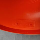Stamp vintage orange 70's tamtam stool with black foam pad